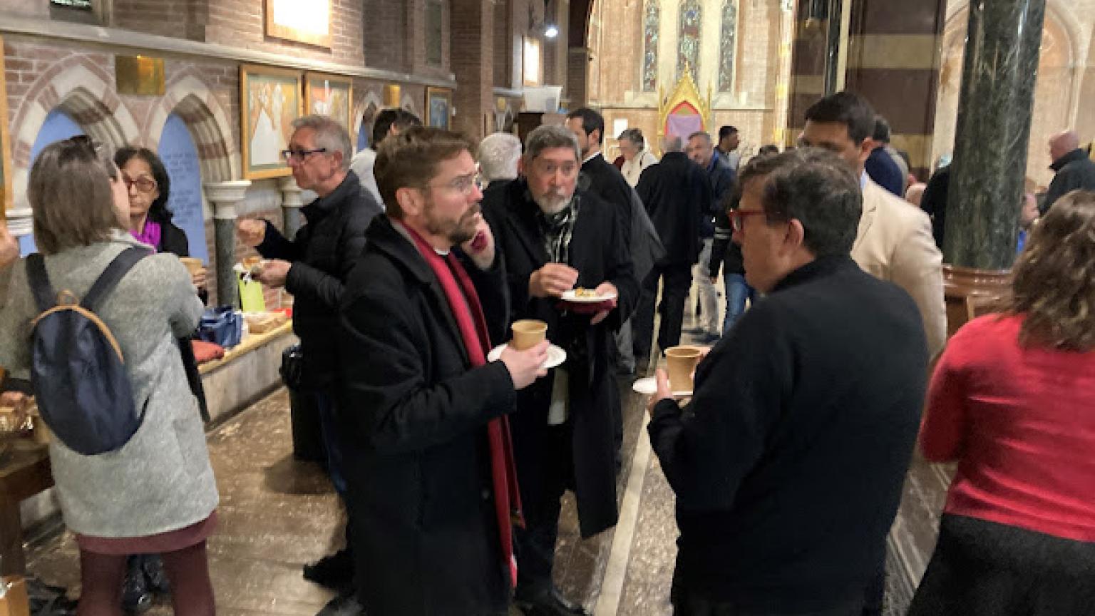 Clergy gathered after Chrism Mass.