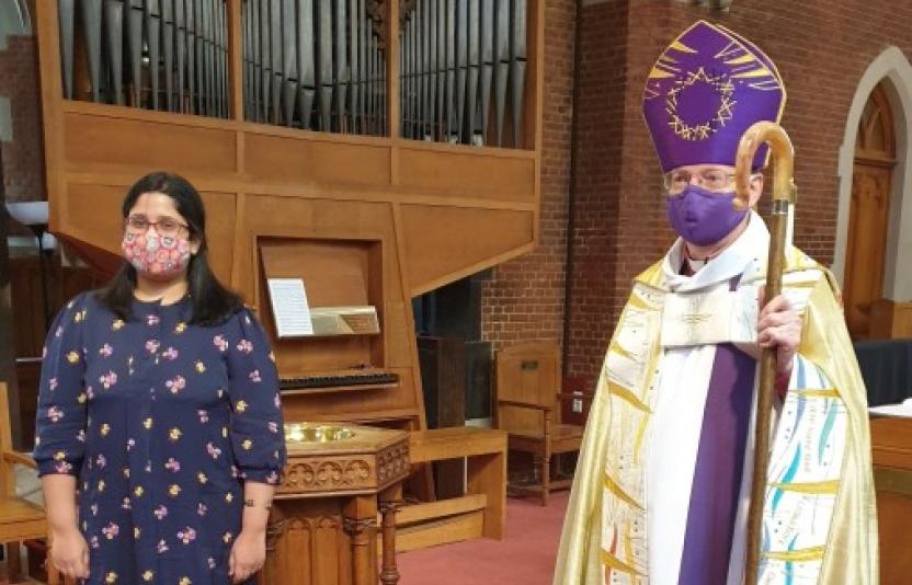 Bishop Robert at The Confirmation of Rebecca Mathen.