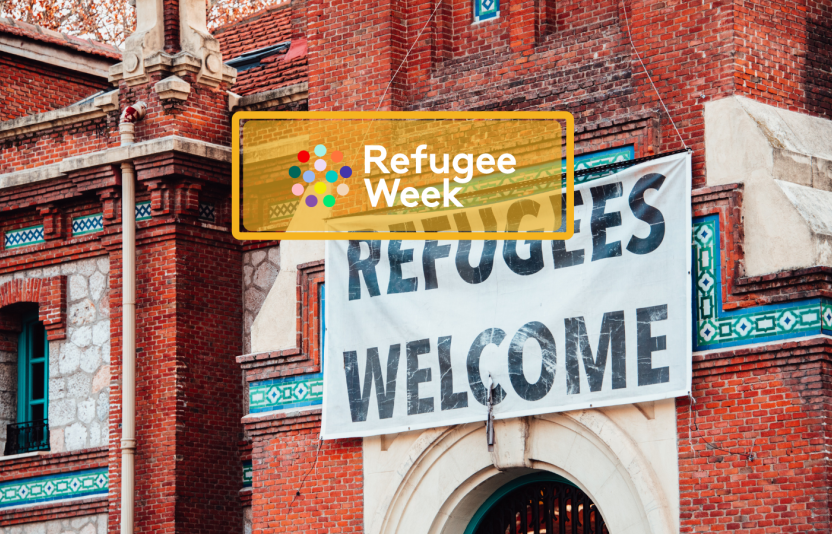 Refugee logo and sign