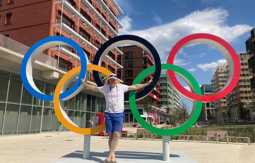 Revd Ben Harding in the Olympic village