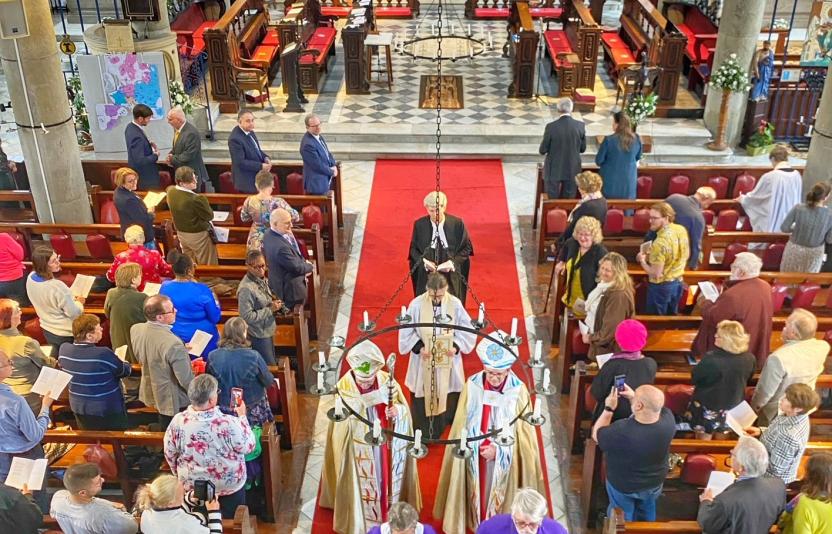 Procession at the end of the installation