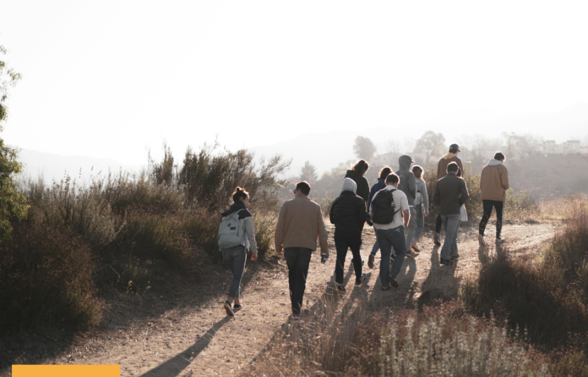 Group of people walking away