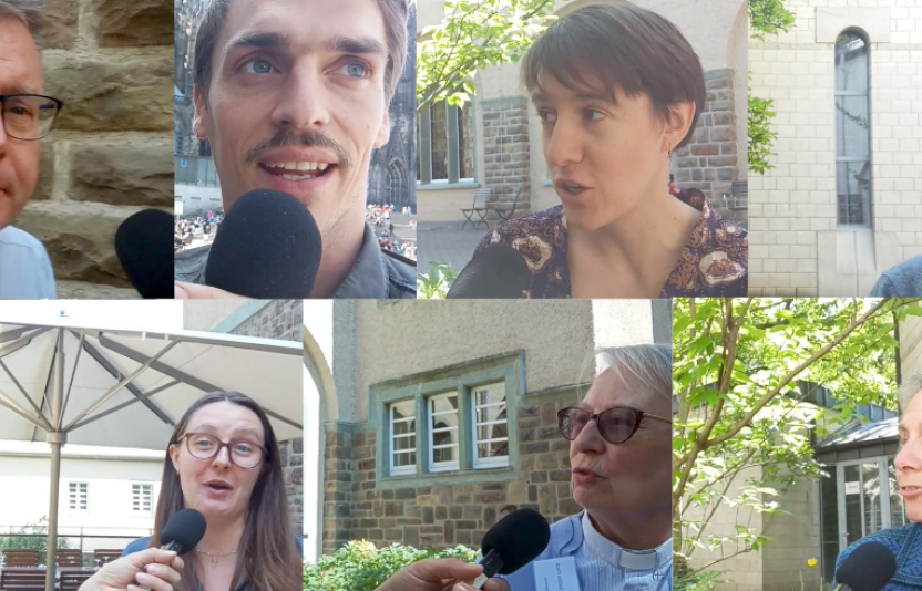 screenshots of videos of people being interviewed