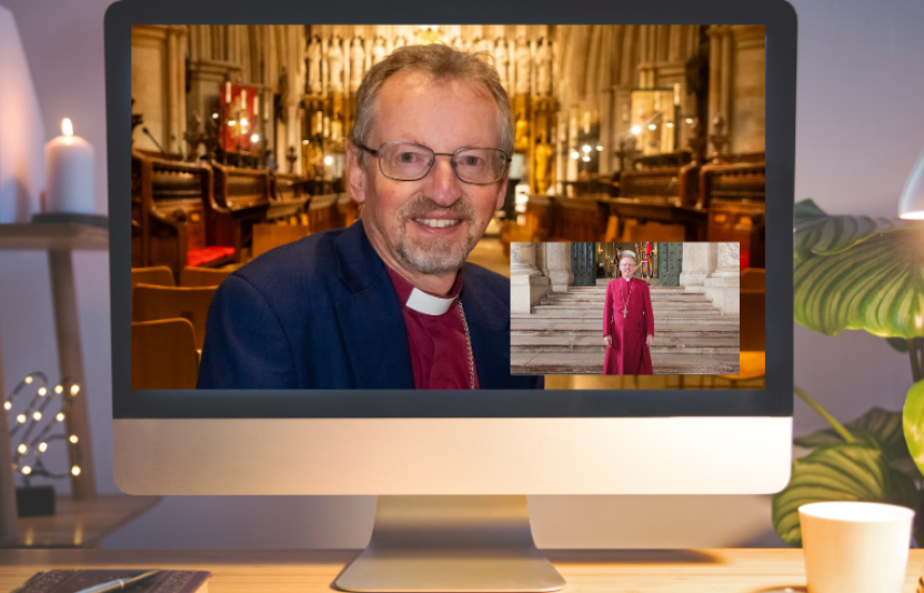 man on a laptop screen