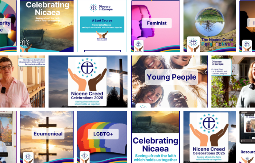 mosaic of images from nicene creed campaign