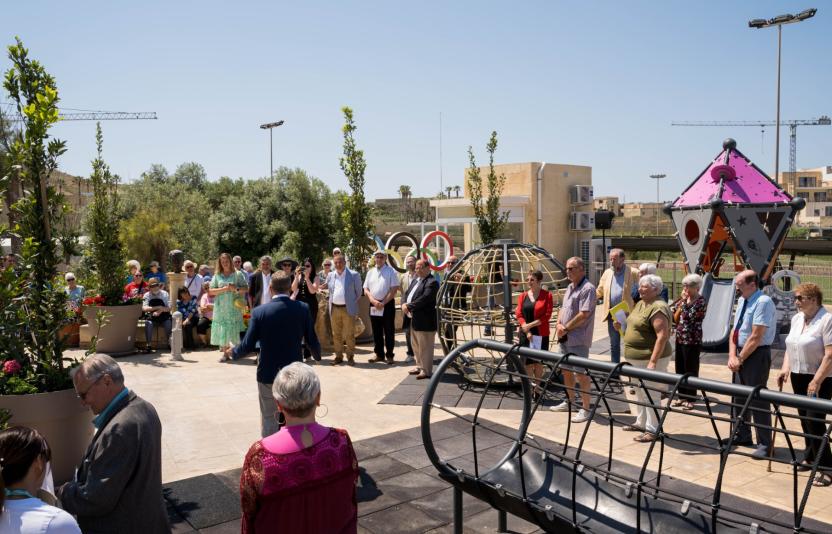 people standing outside at an event