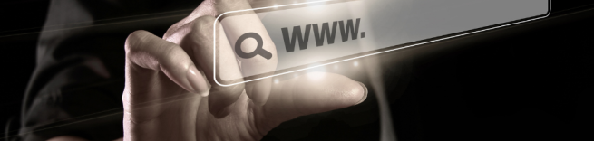 hand and web address