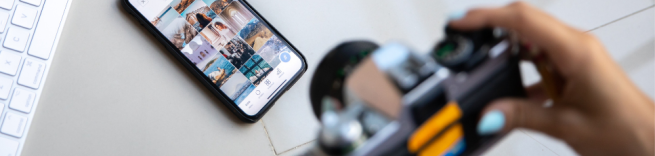 phone and a camera