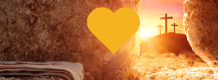 Easter scene with an orange heart