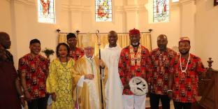 Bishop David, Father Solomon, and family.