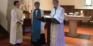 Betty being licensed by Archdeacon Adèle.