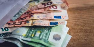envelope with euros in