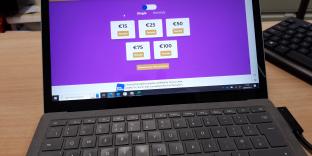 Picture of an online giving page on a computer