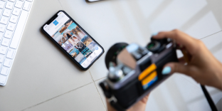 phone and a camera