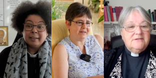 three close ups of female clergy