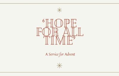 A poster for an Advent Service.