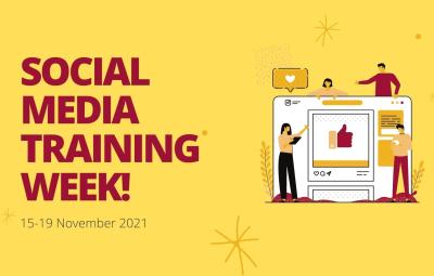 A poster for social media training week.