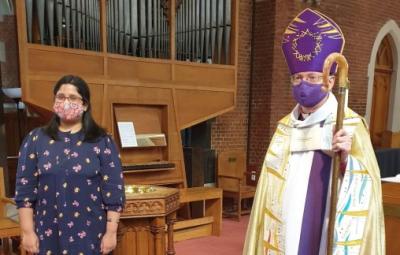 Bishop Robert at The Confirmation of Rebecca Mathen.