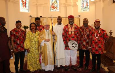 Bishop David, Father Solomon, and family.