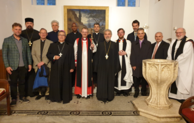 Bishop Robert stood with the Church of the Resurrection's Clergy.