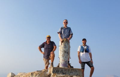 Bishop Robert and Reverend Marcus Ronchetti at the summit of Calpe Rock.