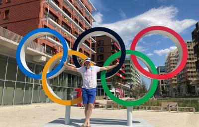Revd Ben Harding in the Olympic village