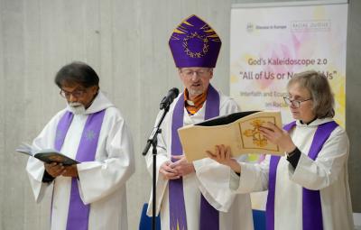 Bishop Robert leading a service
