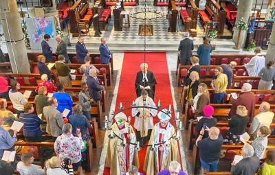 Procession at the end of the installation