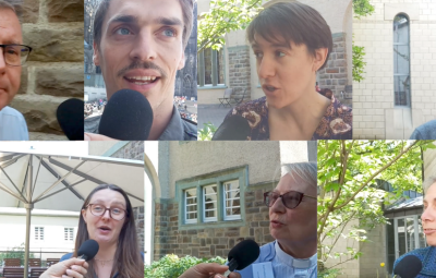 screenshots of videos of people being interviewed