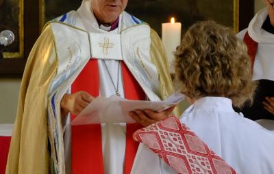 A Bishop blesses an ordinand