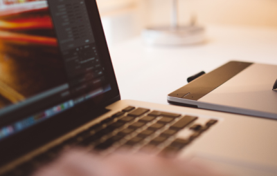 close up of a hand on a keyboard