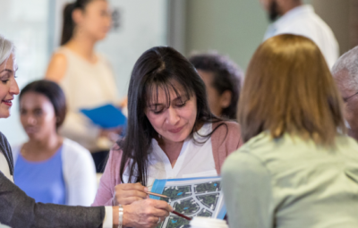 people discussing in a group