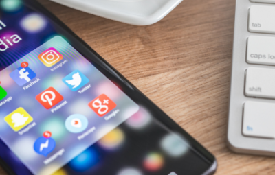 mobile phone with icons