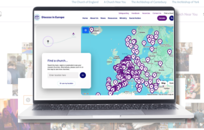 computer screen with diocese in Europe website on show