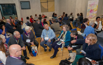 A group of people in discussion