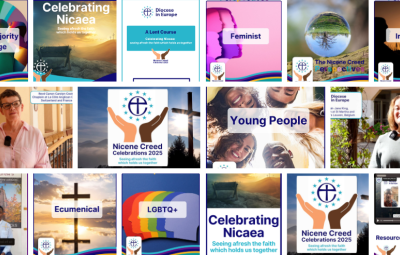 mosaic of images from nicene creed campaign