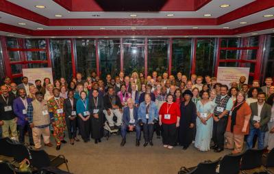 large group of people looking to camera