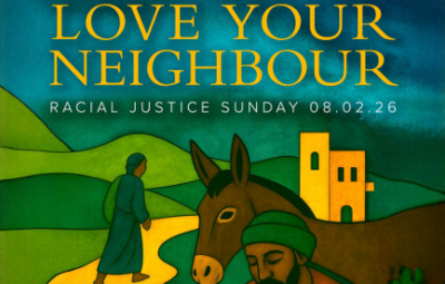 text over a graphic illustrating love they neighbour