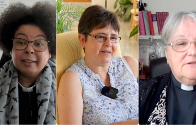 three close ups of female clergy