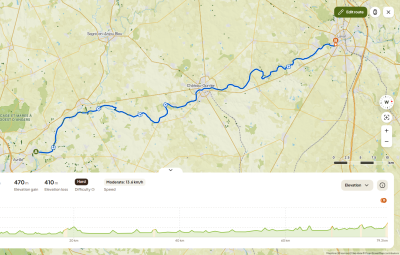 map of trip in France