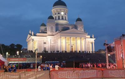 cathedral at night