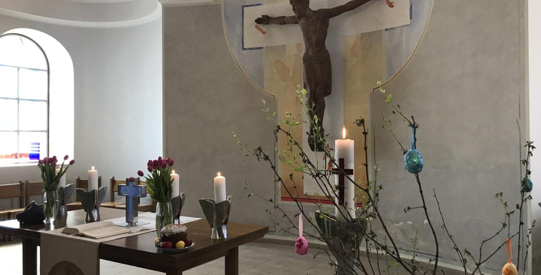 cross on wall 