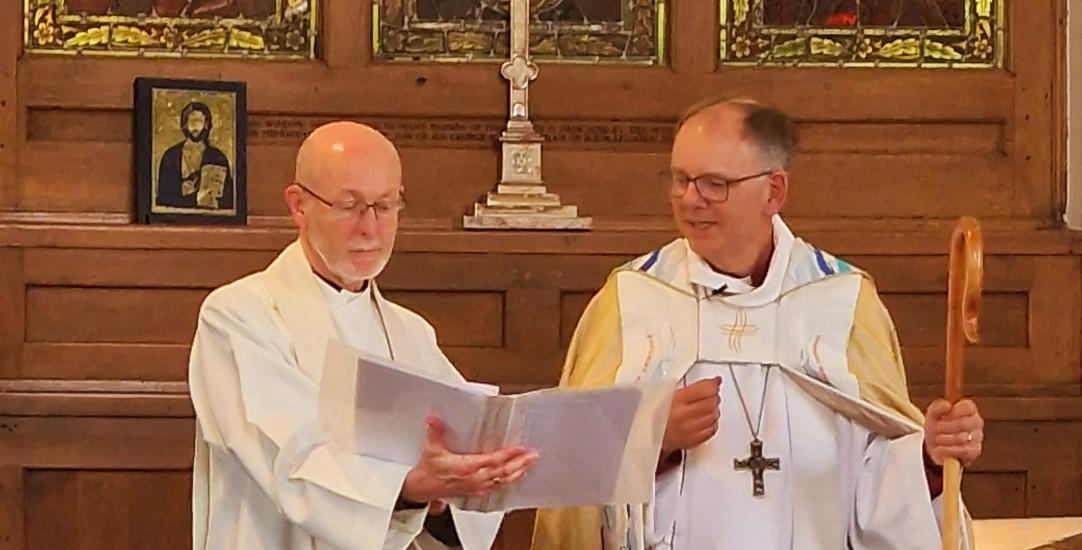 Bishop Andrew conducting a service