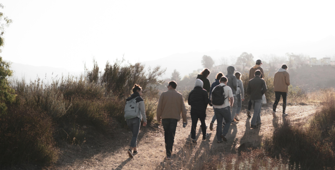 Group of people walking away