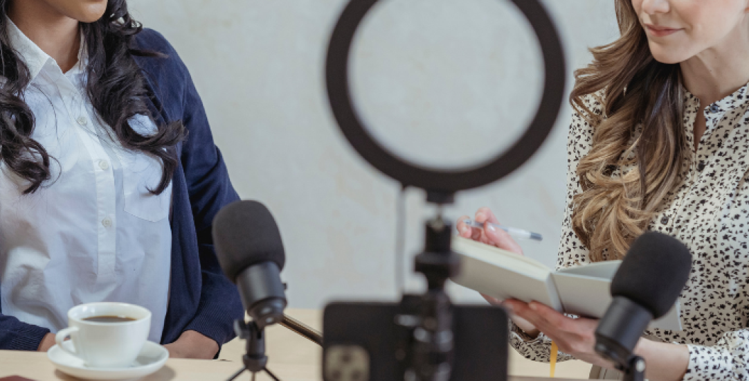 two people and a mic